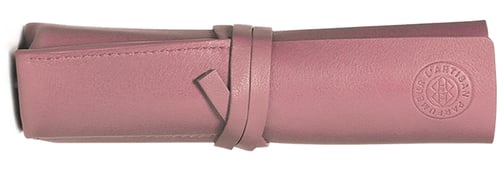 PINK (CORAL) LEATHER POUCH 3 VIALS